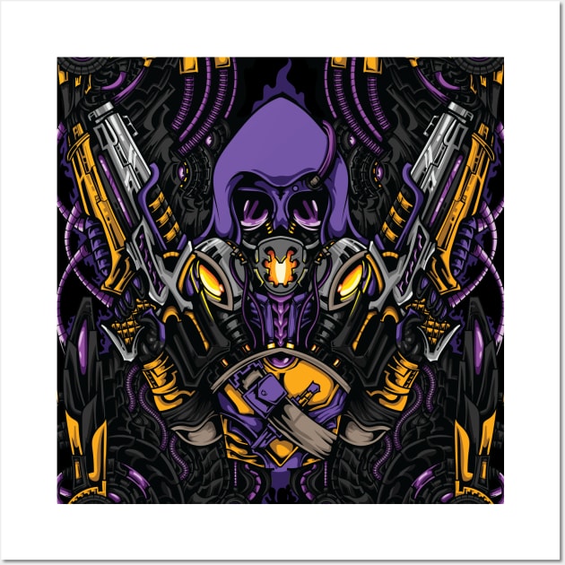 Dual-gun Wielding Reaper Wall Art by IMBAKID